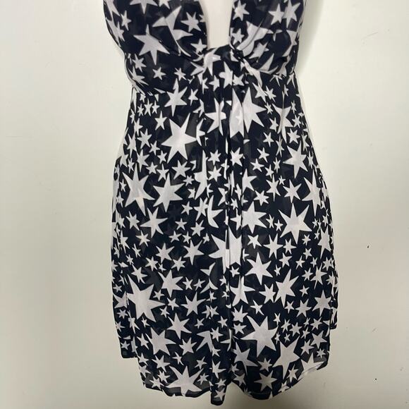 Reformation Black & White Star Print Sleeveless “Cosmo” Mini Dress Sz 2 - Picture 6 of 6